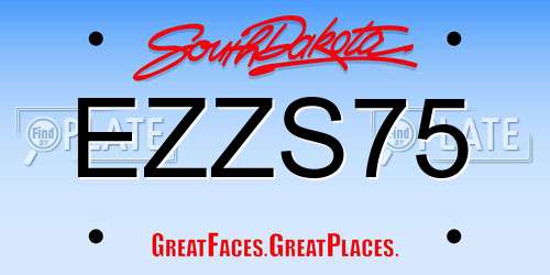 EZZS75 South Dakota License Plate
