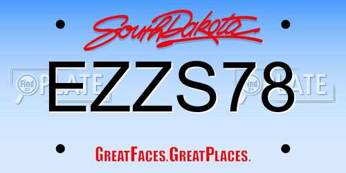 EZZS78 South Dakota License Plate