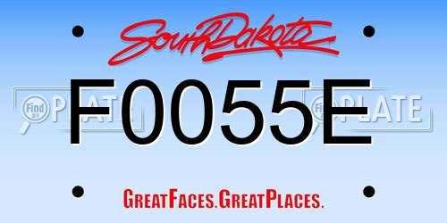 F0055E South Dakota License Plate