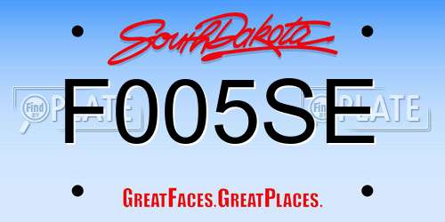 F005SE South Dakota License Plate