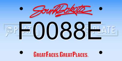 F0088E South Dakota License Plate