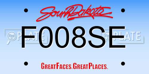 F008SE South Dakota License Plate