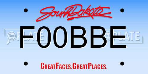 F00BBE South Dakota License Plate
