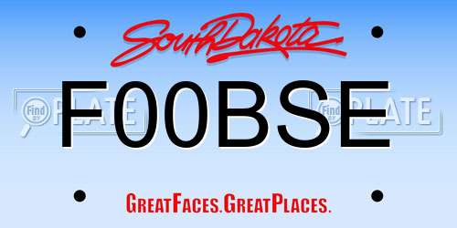 F00BSE South Dakota License Plate