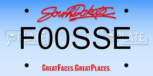 F00SSE South Dakota License Plate