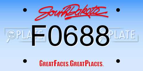 F0688 South Dakota License Plate