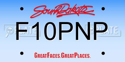 F10PNP South Dakota License Plate