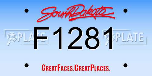 F1281 South Dakota License Plate