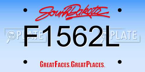 F1562L South Dakota License Plate