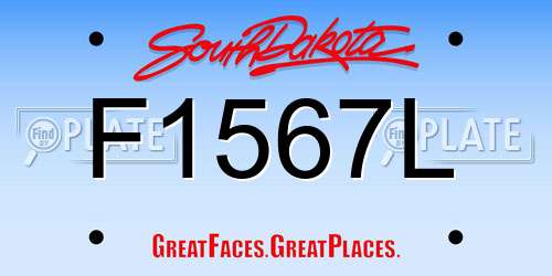 F1567L South Dakota License Plate