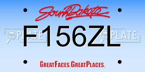 F156ZL South Dakota License Plate