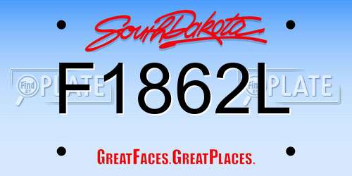 F1862L South Dakota License Plate