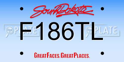 F186TL South Dakota License Plate