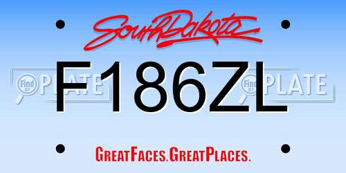 F186ZL South Dakota License Plate