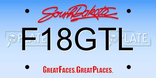 F18GTL South Dakota License Plate