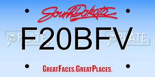 F20BFV South Dakota License Plate
