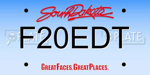 F20EDT South Dakota License Plate