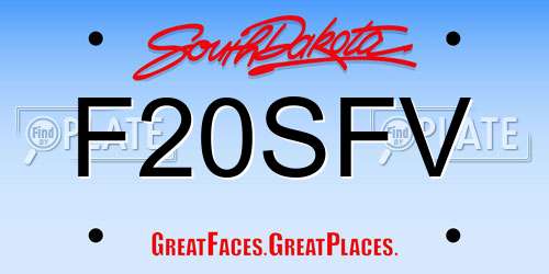 F20SFV South Dakota License Plate
