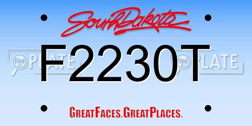 F2230T South Dakota License Plate