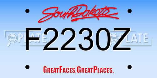 F2230Z South Dakota License Plate