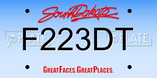 F223DT South Dakota License Plate