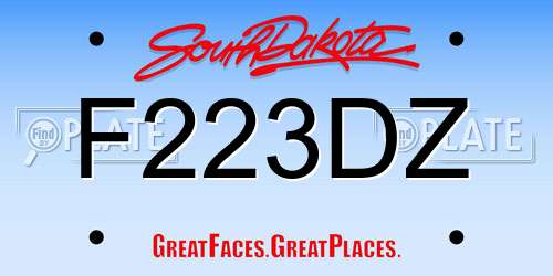 F223DZ South Dakota License Plate