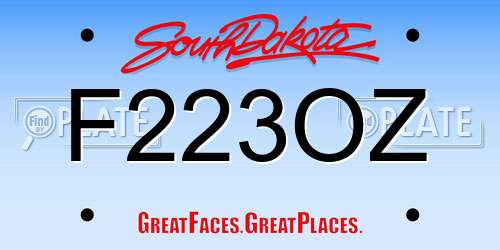 F223OZ South Dakota License Plate