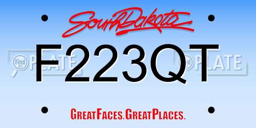F223QT South Dakota License Plate