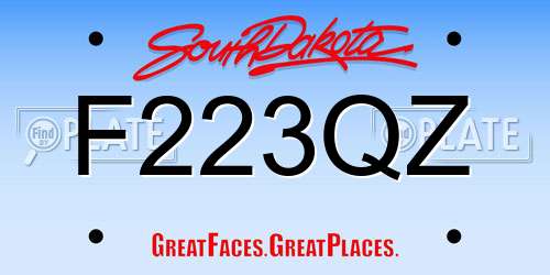 F223QZ South Dakota License Plate