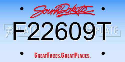 F22609T South Dakota License Plate