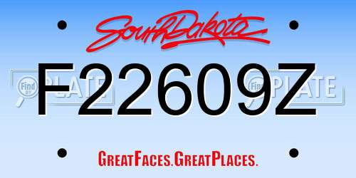 F22609Z South Dakota License Plate