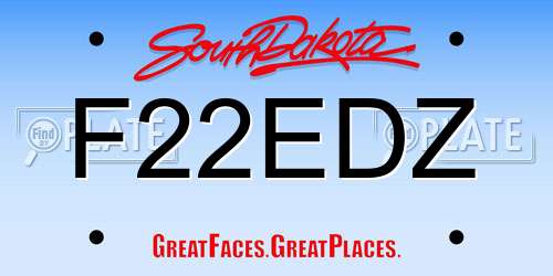 F22EDZ South Dakota License Plate