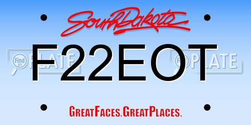 F22EOT South Dakota License Plate