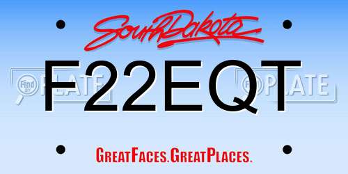 F22EQT South Dakota License Plate