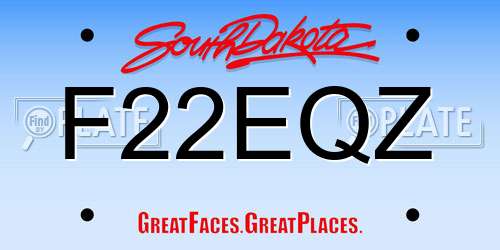 F22EQZ South Dakota License Plate