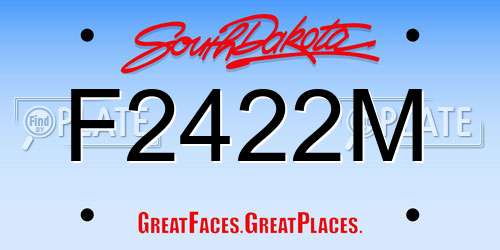 F2422M South Dakota License Plate