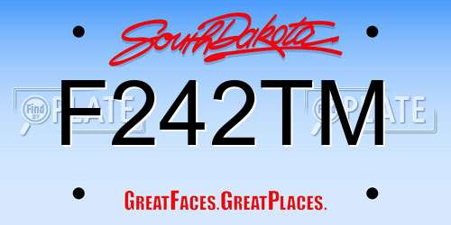 F242TM South Dakota License Plate