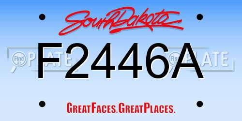 F2446A South Dakota License Plate