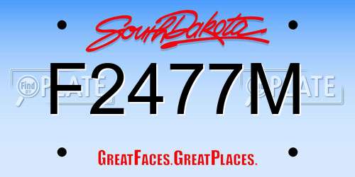F2477M South Dakota License Plate
