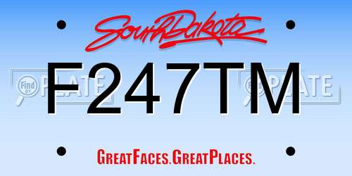 F247TM South Dakota License Plate