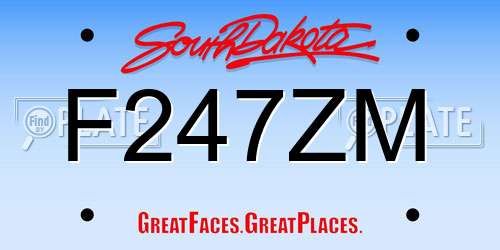 F247ZM South Dakota License Plate