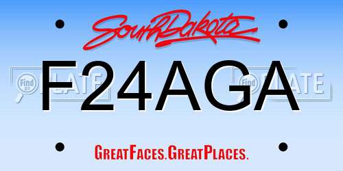 F24AGA South Dakota License Plate