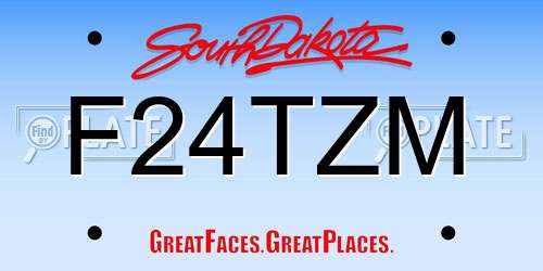 F24TZM South Dakota License Plate