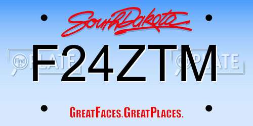F24ZTM South Dakota License Plate