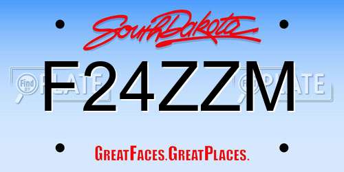 F24ZZM South Dakota License Plate