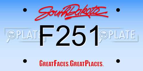 F251 South Dakota License Plate