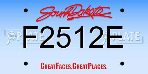F2512E South Dakota License Plate