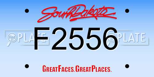 F2556 South Dakota License Plate