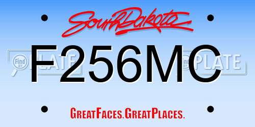 F256MC South Dakota License Plate
