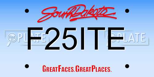 F25ITE South Dakota License Plate
